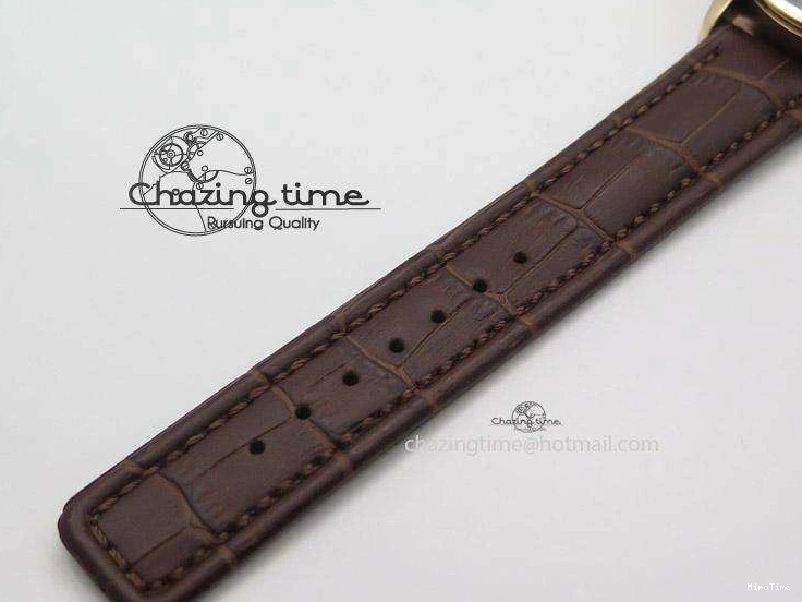 MIROTIME 0110 Original Portuguese 40mm Chrono RG Gray Dial Sliver Subdial on Leather Strap A 7392